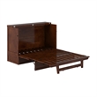 Tucson Full Wood Murphy Bed Chest with Mattress Drawer & Charger in Walnut