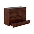 Tucson Full Wood Murphy Bed Chest with Mattress Drawer & Charger in Walnut