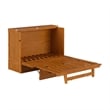 Tucson Full Wood Murphy Bed Chest with Mattress Drawer & Charger in Toffee
