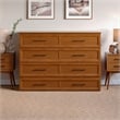 Tucson Full Wood Murphy Bed Chest with Mattress Drawer & Charger in Toffee