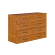 Tucson Queen Wood Murphy Bed Chest with Mattress Drawer & Charger in Toffee