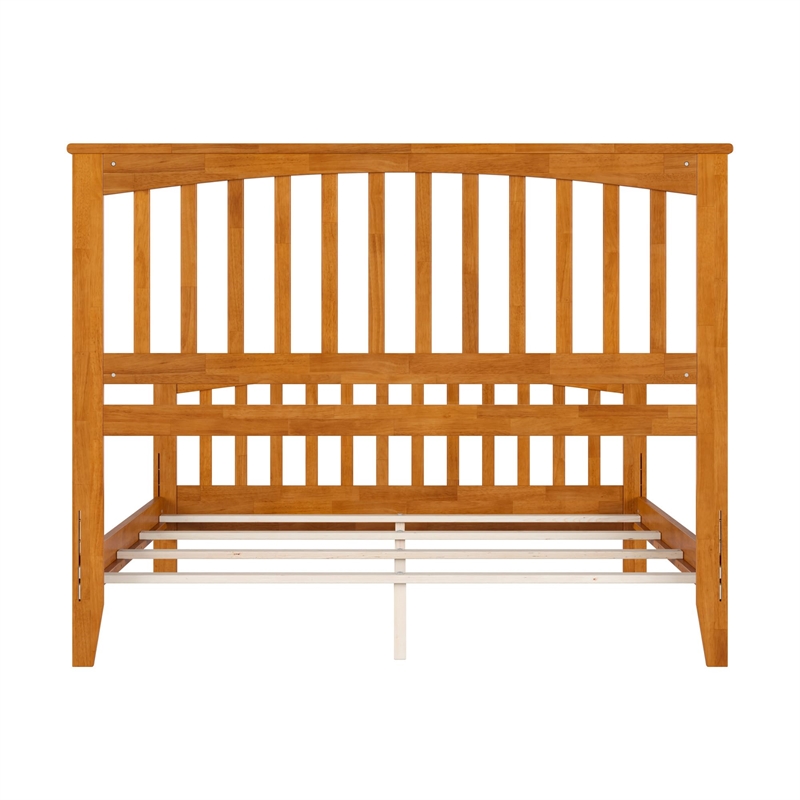 Brooklyn Queen Wood Foundation Bed with Matching Footboard in Light Toffee
