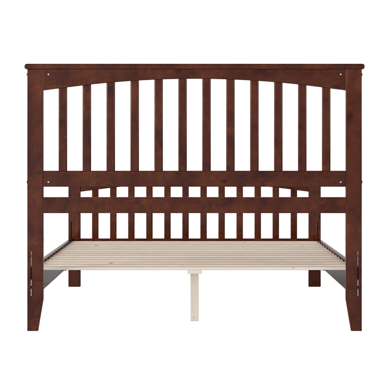 Camilla Queen Wood Low Profile Platform Bed with Matching Footboard in Walnut