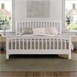 Camilla King Wood Low Profile Platform Bed with Matching Footboard in White
