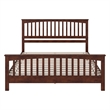 Camilla King Wood Low Profile Platform Bed with Matching Footboard in Walnut