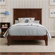 Madison Twin Solid Wood Low Profile Platform Bed in Walnut Brown