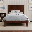 Nantucket Twin Solid Wood Low Profile Platform Bed in Walnut