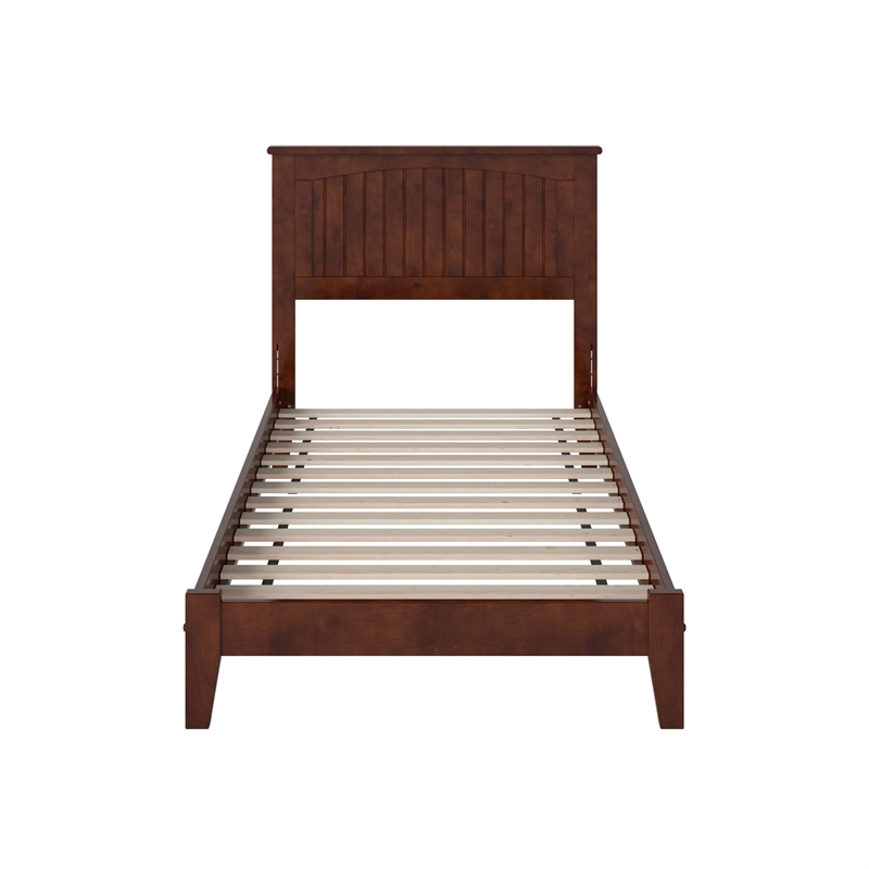 Nantucket Twin Solid Wood Low Profile Platform Bed in Walnut