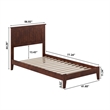 Nantucket Twin Solid Wood Low Profile Platform Bed in Walnut