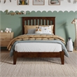 Mission Twin Solid Wood Low Profile Platform Bed in Walnut Brown