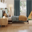 Mission Twin Solid Wood Low Profile Platform Bed in Walnut Brown