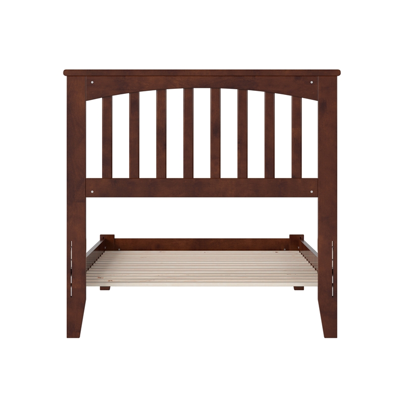 Mission Twin Solid Wood Low Profile Platform Bed in Walnut Brown