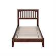 Mission Twin Solid Wood Low Profile Platform Bed in Walnut Brown