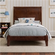 Portland Twin Solid Wood Low Profile Platform Bed in Walnut Brown