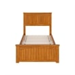 Nantucket Twin Low Profile Platform Bed with Matching Footboard in Light Toffee