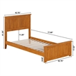 Nantucket Twin Low Profile Platform Bed with Matching Footboard in Light Toffee