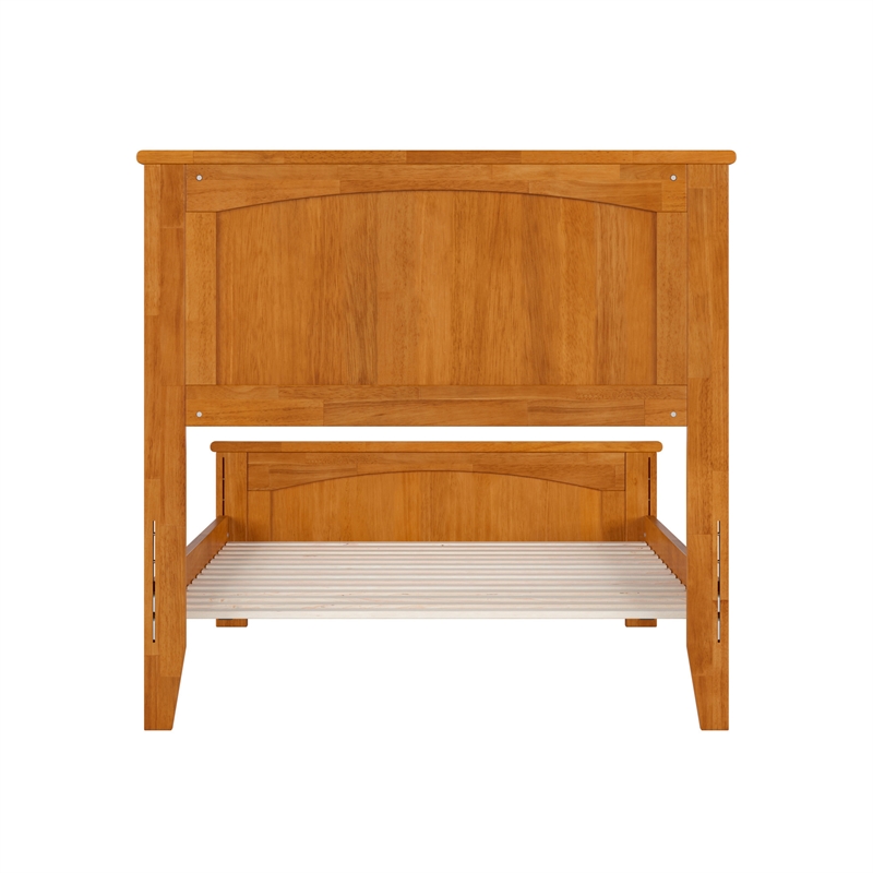 Nantucket Twin Low Profile Platform Bed with Matching Footboard in Light Toffee