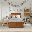 Madison Twin Low Profile Platform Bed with Matching Footboard in Light Toffee