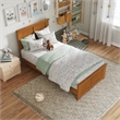 Madison Twin Low Profile Platform Bed with Matching Footboard in Light Toffee