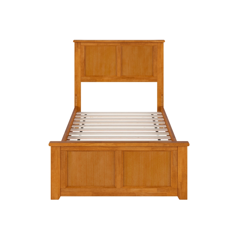 Madison Twin Low Profile Platform Bed with Matching Footboard in Light Toffee