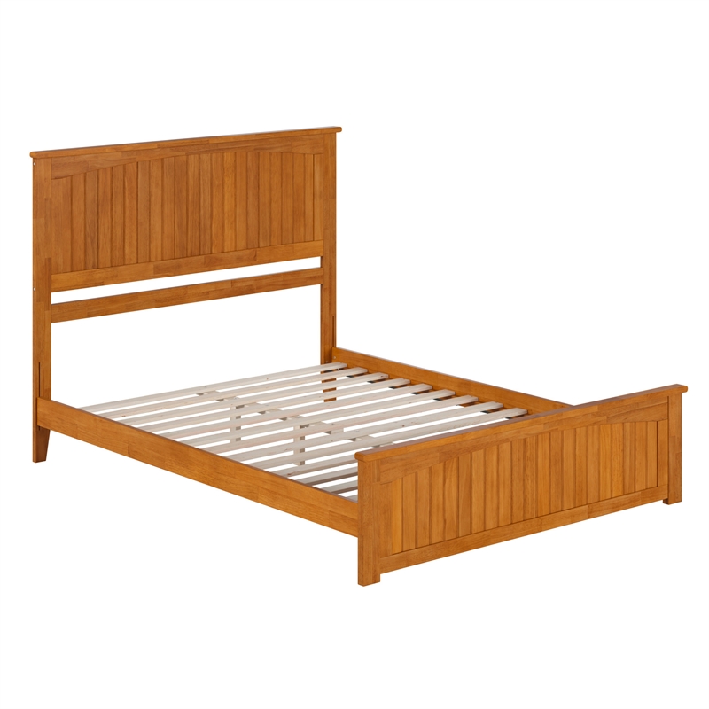 Nantucket Queen Low Profile Platform Bed with Matching Footboard in Light Toffee