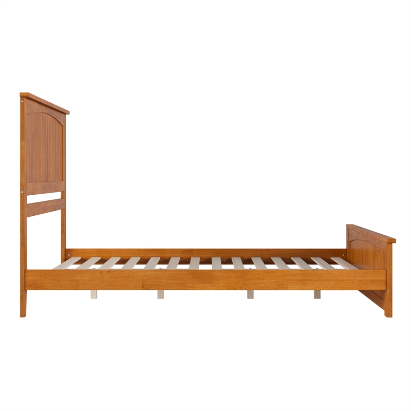 Nantucket Queen Low Profile Platform Bed with Matching Footboard in Light Toffee