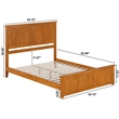 Nantucket Queen Low Profile Platform Bed with Matching Footboard in Light Toffee