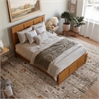Madison Queen Low Profile Platform Bed with Matching Footboard in Light Toffee