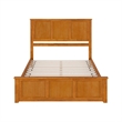 Madison Queen Low Profile Platform Bed with Matching Footboard in Light Toffee