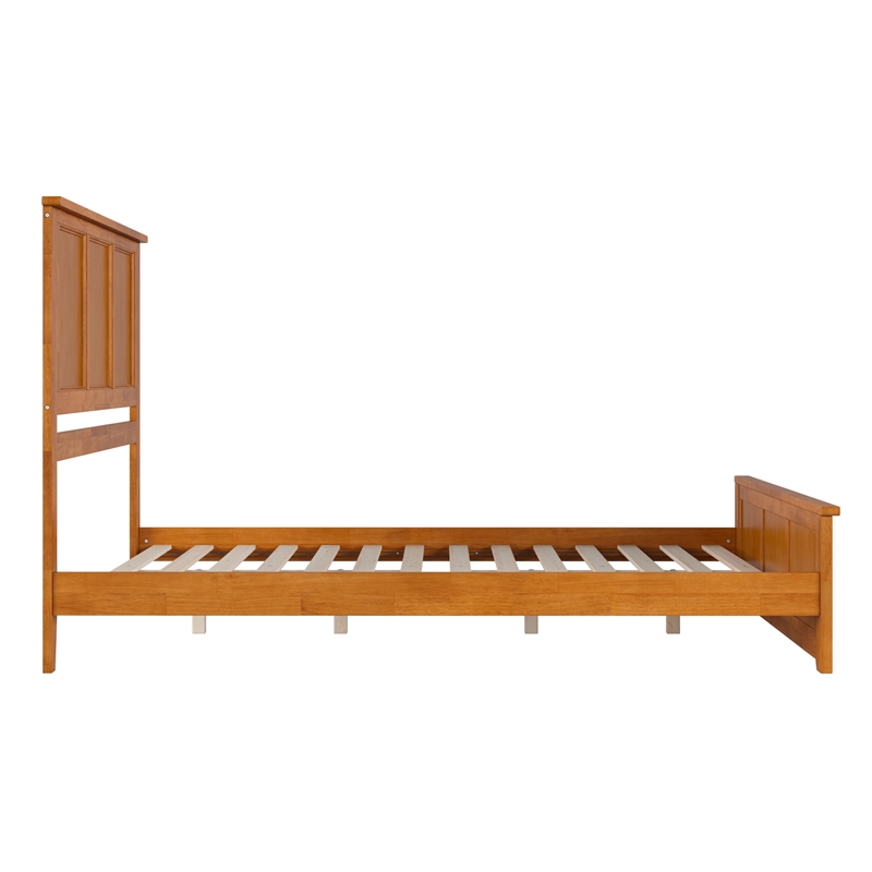 Madison Queen Low Profile Platform Bed with Matching Footboard in Light Toffee