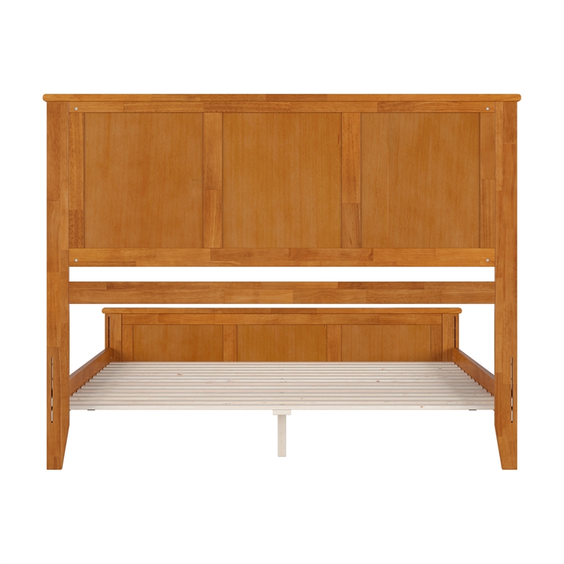 Madison Queen Low Profile Platform Bed with Matching Footboard in Light Toffee