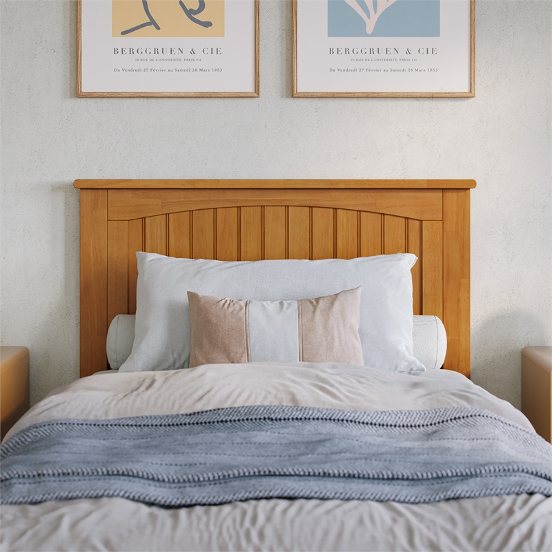 Nantucket Twin XL Low Profile Platform Bed w/Matching Footboard in Light Toffee