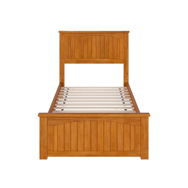 Nantucket Twin XL Low Profile Platform Bed w/Matching Footboard in Light Toffee