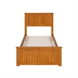 Nantucket Twin XL Low Profile Platform Bed w/Matching Footboard in Light Toffee