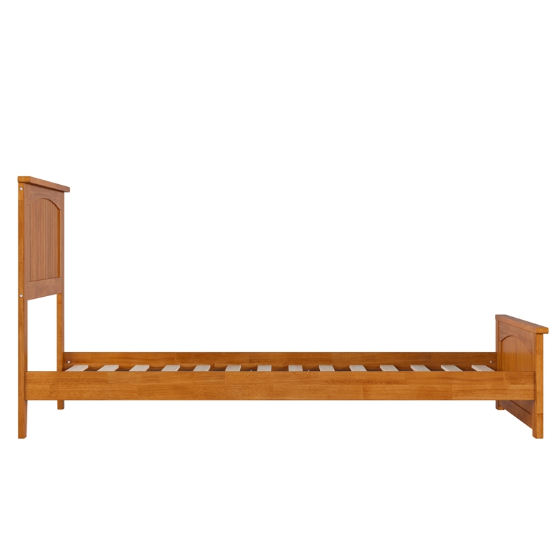 Nantucket Twin XL Low Profile Platform Bed w/Matching Footboard in Light Toffee