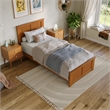 Madison Twin XL Low Profile Platform Bed with Matching Footboard in Light Toffee