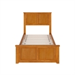 Madison Twin XL Low Profile Platform Bed with Matching Footboard in Light Toffee