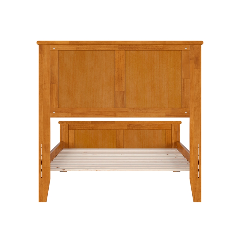 Madison Twin XL Low Profile Platform Bed with Matching Footboard in Light Toffee