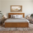 Madison King Low Profile Platform Bed with Matching Footboard in Light Toffee