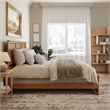 Madison King Low Profile Platform Bed with Matching Footboard in Light Toffee