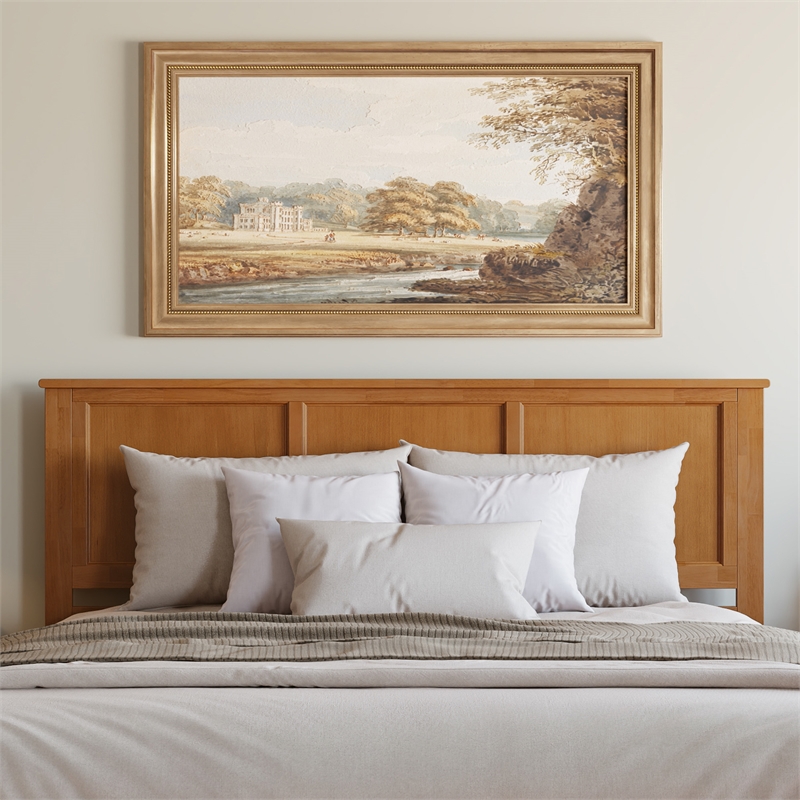 Madison King Low Profile Platform Bed with Matching Footboard in Light Toffee