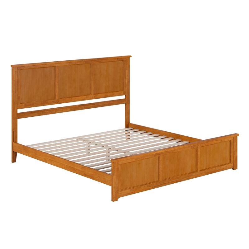 Madison King Low Profile Platform Bed with Matching Footboard in Light Toffee