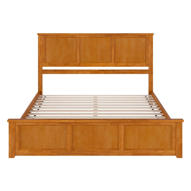 Madison King Low Profile Platform Bed with Matching Footboard in Light Toffee