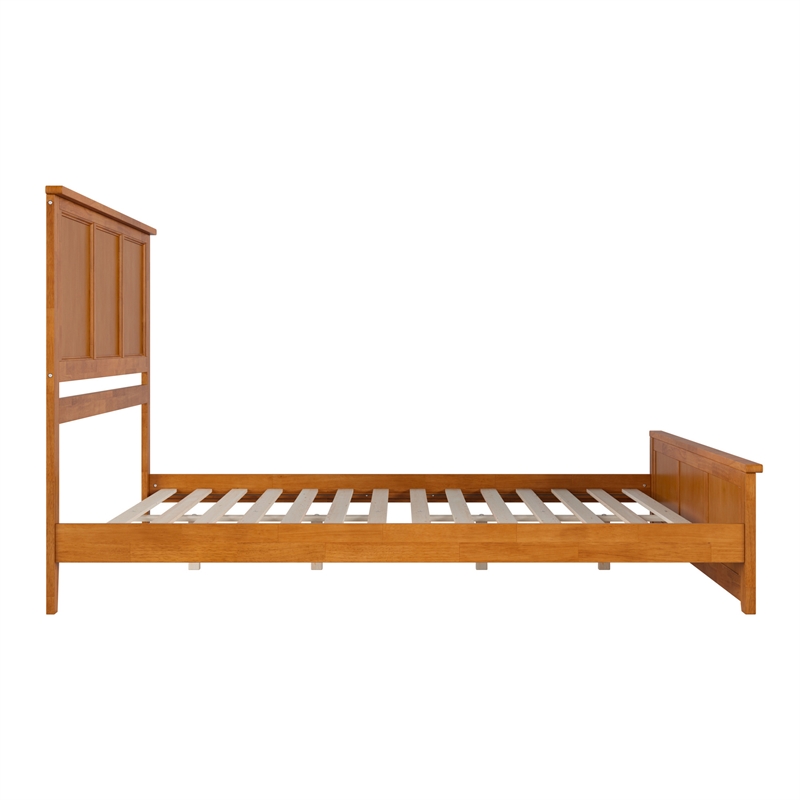 Madison King Low Profile Platform Bed with Matching Footboard in Light Toffee