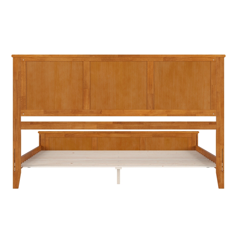 Madison King Low Profile Platform Bed with Matching Footboard in Light Toffee