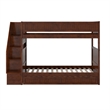 Dover Twin over Twin Wood Staircase Bunk Bed with Drawer & Trundle in Walnut
