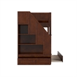 Dover Twin over Twin Wood Staircase Bunk Bed with Drawer & Trundle in Walnut
