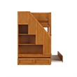 Dover Twin over Twin Wood Staircase Bunk Bed w/ Drawer & Trundle in Light Toffee