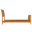 Portland Twin XL Wood Low Platform Bed with Matching Footboard in Light Toffee