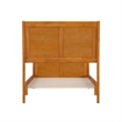 Portland Twin XL Wood Low Platform Bed with Matching Footboard in Light Toffee